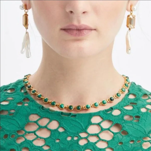 Oscar de la Renta Malachite Necklace - Picture 6 of 7